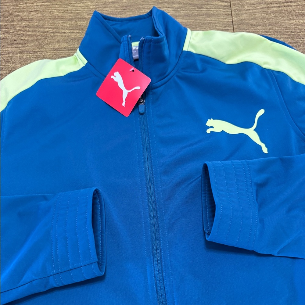 NWT Puma Blue and Green Zip Up Jacket Size L Large